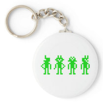 green pixel robots porte-clef