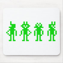 green pixel robots tapis de souris