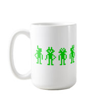 green pixel robots mug