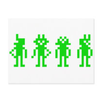 green pixel robots carte postale