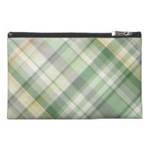 Green plaid pattern travel accessories bag