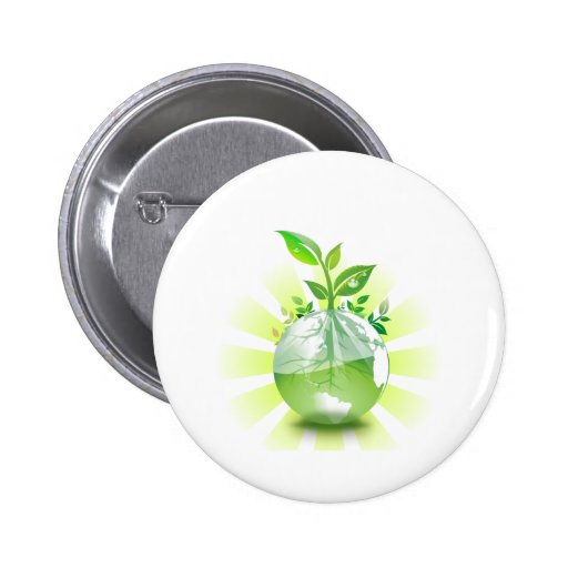 Green Planet Pinback Button