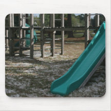 Green Playground slide, wood jungle gym Mousepads