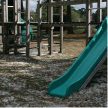 Green Playground slide, wood jungle gym Photo Cut Out