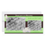 Green Polar Bears Birth Announcement Custom Photo Card