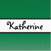 Green Polka Dot Scallops Personalized Name Photo Cutout