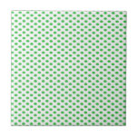 Green Polka Dots on White Ceramic Tiles