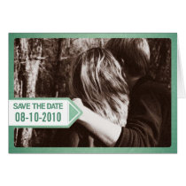 Green Postal Notice Save the Date Invitation cards
