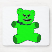 Green Psycho Teddy Mouse Pads