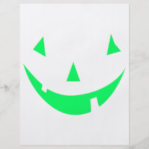 Green Pumpkin Face Halloween Design Custom Flyer