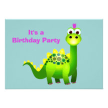 Green Punk Dino Personalised Announcements