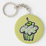 green punk skull crossbones cupcake keychains