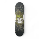Green Punk Skull Skateboard Deck