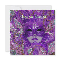 Green Purple Masquerade Party