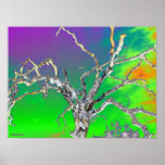 green purple orange tree posters
