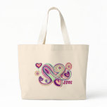 Green Purple Swirly Hearts bags