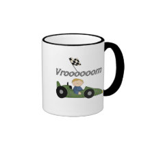 Green Race Car Vroom Tshirts and Gifts Mugs
