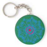 Green rangoli keychain