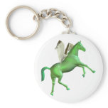 Green Rearing Pegasus Keychain