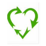 Green Recycle Heart Post Card