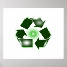 Green Recycle Logo Small Poster  Print
