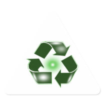 Green Recycle Logo Triangle Sticker