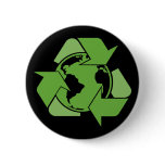 Green Recycle Recycling dark Buttons