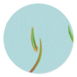 Green, Red and Blue Watercolor Abstract Round Sticker