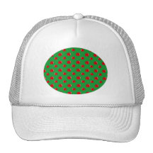 Green red apple pattern trucker hat