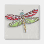 Green & Red Jewelled Dragonfly Magnet