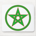 Green red Pentacle Mouse Pads