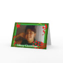 Green & red photoholder greeting card  customised