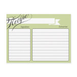 Green Retro Recipe Card Post Cards