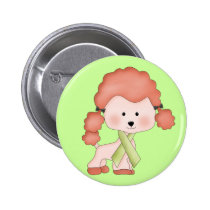 Green Ribbon Awareness Poodle buttons