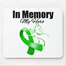 Green Ribbon In Memory of My Hero Mousepad
