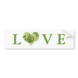 Green Rose Heart Love Bumper Sticker bumper stickers
