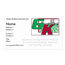 Green Rubber Kennedy Ag customised Business Cards