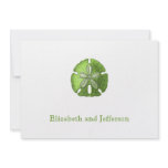 Green Sand Dollar Modern Wedding Invitation