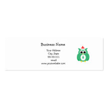 Green santa owl business card template