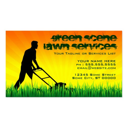 business cards for lawn service