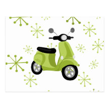 Green Scooter Post Cards