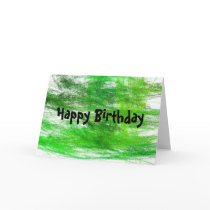 Green Scribbles Happy Birthday Card