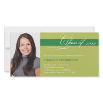 Green script class of graduation announcement