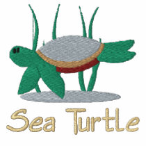 Green Sea Turtle Embroidered Shirt (Long Sleeve)