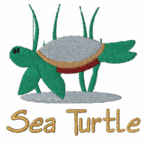 Green Sea Turtle Embroidered Shirt (Polo Shirt)