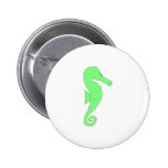 Green Seahorse on White Pin