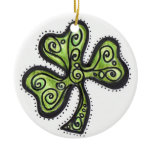Green Shamrock Christmas Ornaments