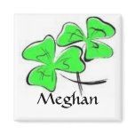 Green Shamrocks Magnet personalised