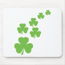 green shamrocks rain mouse mat