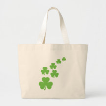 green shamrocks rain tote bag